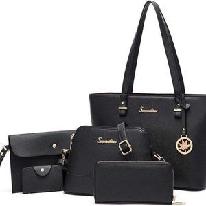 5pcs Purse Handbag for Women Wallet Tote Bag Shoulder Bags Top Handle Sa…